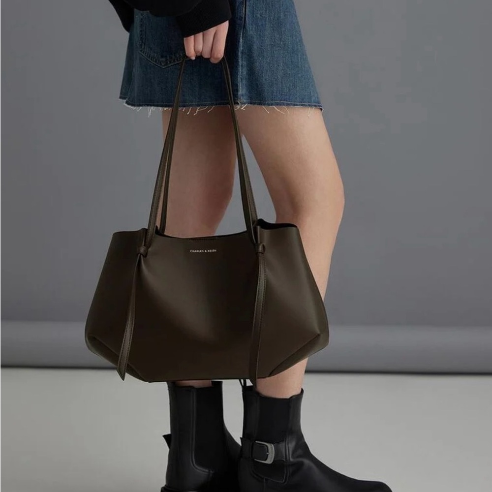 Charles & Keith Calla Tote Moss Green